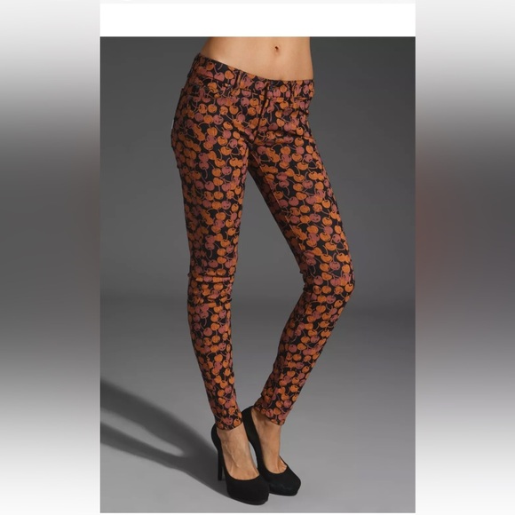 Mother Denim The Looker Cherry Pickin Red Blue Stretch Women’s Jeans Size 24 - Picture 1 of 11